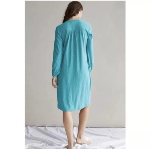 Anthropologie Saturday Sunday Teal Long Sleeve Button Down Shirt Dress Sz XS - Picture 2 of 8